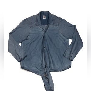 NSF chambray tie blouse